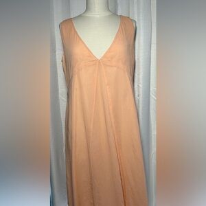 Chic V-Neck High Low Dress in Peach